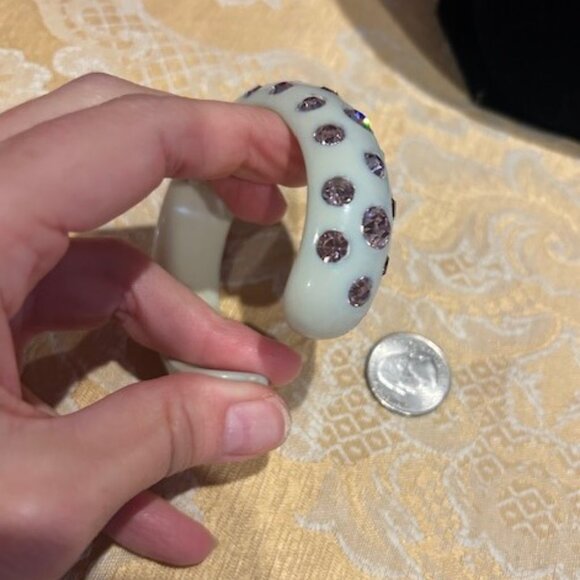 ALBERT WEISS Mint Green Rhinestone Clamper BRACELET - Picture 7 of 9